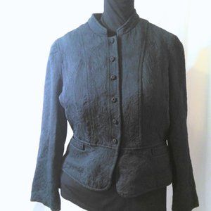 Mossimo Black Embossed, Mandarin Collar Jacket XXL